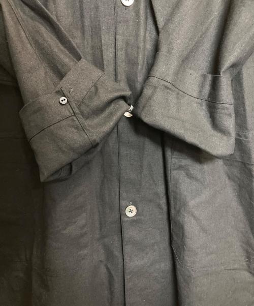 FUJITO（フジト）FUJITO (フジト) リネンコットンツイルショップコート ブラック サイズ:3の古着・服飾アイテム