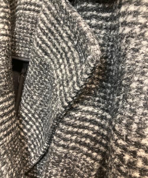 Spick and Span（スピック＆スパン）Spick and Span (スピック＆スパン) Wスライバーチェックハーフコート ブラック×グレー サイズ:38の古着・服飾アイテム