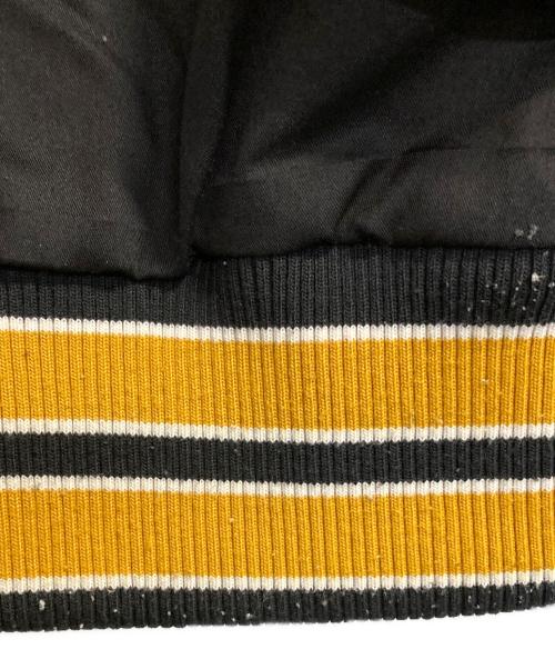 ZARA（ザラ）ZARA (ザラ) バッファローレザースタジャン ブラック×イエロー サイズ:Mの古着・服飾アイテム