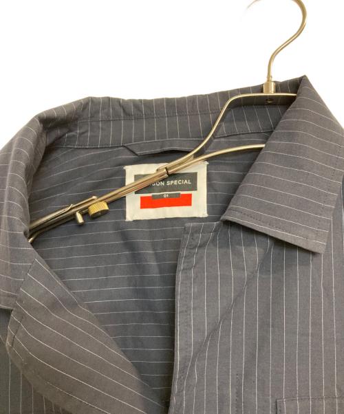 MAISON SPECIAL（メゾンスペシャル）MAISON SPECIAL (メゾンスペシャル) ストライプシャツジャケット ネイビー サイズ:1の古着・服飾アイテム