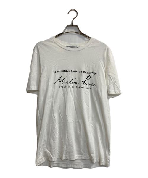 MARTINE ROSE（マーティン・ローズ）MARTINE ROSE (マーティン・ローズ) ロゴTシャツ ホワイト サイズ:Ｌの古着・服飾アイテム