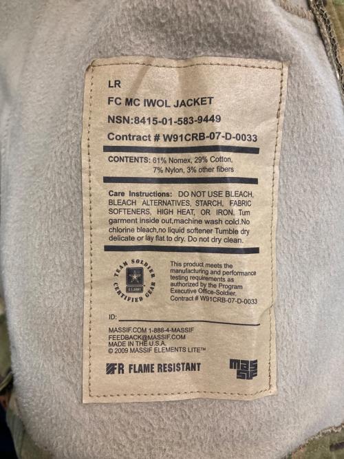 MASSIF（マシーフ）MASSIF (マシーフ) ELEMENTS FC MC IWOL JACKET /  ミリタリージャケット グリーン サイズ:-の古着・服飾アイテム