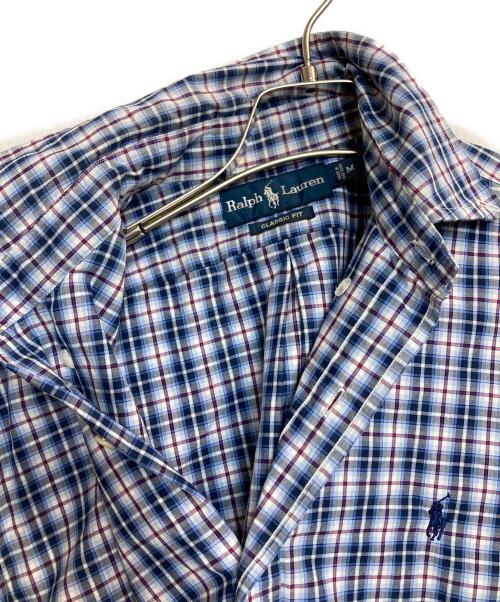RALPH LAUREN（ラルフローレン）RALPH LAUREN (ラルフローレン) ボタンダウン長袖チェックシャツ ネイビー×ホワイト サイズ:Mの古着・服飾アイテム