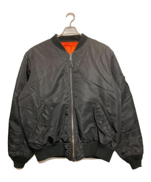 AVIREX（アヴィレックス）AVIREX (アヴィレックス) COMMERCIAL LOGO MA-1フライトジャケット ブラック×オレンジ サイズ:ＸＬの古着・服飾アイテム