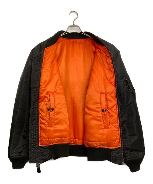 AVIREX（アヴィレックス）AVIREX (アヴィレックス) COMMERCIAL LOGO MA-1フライトジャケット ブラック×オレンジ サイズ:ＸＬの古着・服飾アイテム