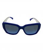 CHANELシャネル）の古着「サイドロゴウェリントンサングラス」｜ブルー×ブラック