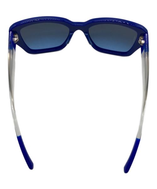 CHANEL（シャネル）CHANEL (シャネル) サイドロゴウェリントンサングラス ブルー×ブラック サイズ:54□19の古着・服飾アイテム