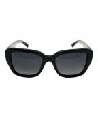 CHANELシャネル）の古着「サイドロゴウェリントンサングラス」｜ブラック