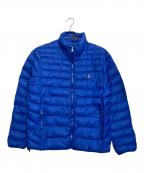 POLO RALPH LAURENポロ・ラルフローレン）の古着「ワンポイントライトダウンジャケット」｜ブルー×オレンジ