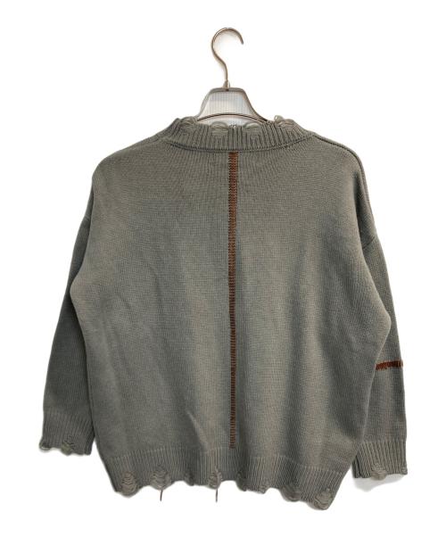 a good bad influence（アグッドバッドインフルエンス）A Good Bad Influence (アグッドバッドインフルエンス) ダメージ加工ニット グレー×ブラウン サイズ:1の古着・服飾アイテム