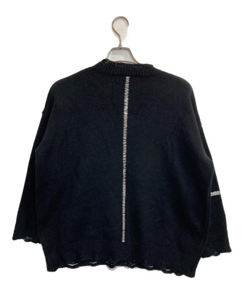 a good bad influence（アグッドバッドインフルエンス）A Good Bad Influence (アグッドバッドインフルエンス) ダメージ加工ニット ブラック×ピンク サイズ:2の古着・服飾アイテム