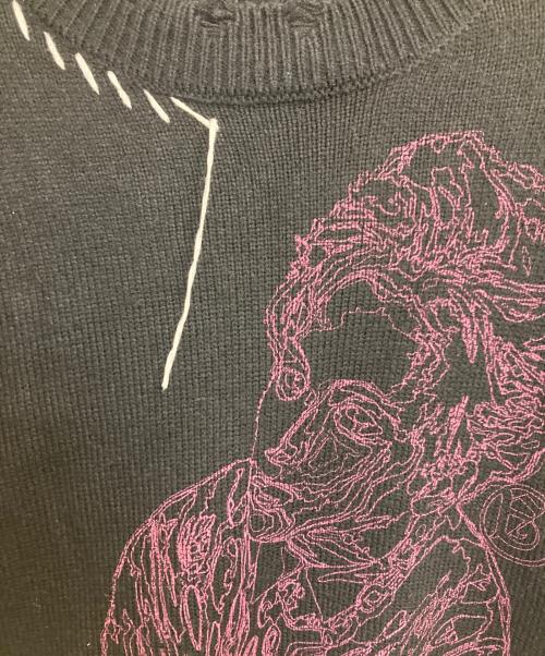 a good bad influence（アグッドバッドインフルエンス）A Good Bad Influence (アグッドバッドインフルエンス) ダメージ加工ニット ブラック×ピンク サイズ:2の古着・服飾アイテム