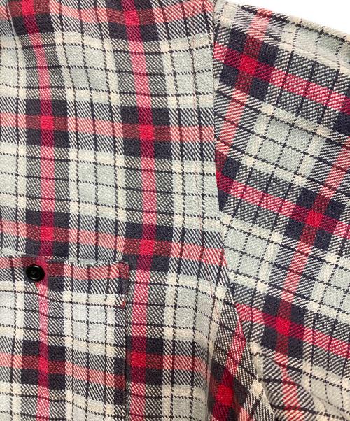 RRL（ダブルアールエル）RRL (ダブルアールエル) 三ツ星タグチェックシャツ レッド×スカイブルー サイズ:XLの古着・服飾アイテム