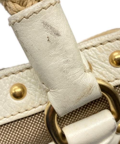 PRADA（プラダ）PRADA (プラダ) ロゴジャガードスタッズトートバッグ ベージュの古着・服飾アイテム