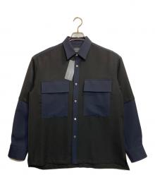 UNITED TOKYO（ユナイテッドトーキョー）の古着「レイヤードフィールドシャツ」｜ブラック×ネイビー