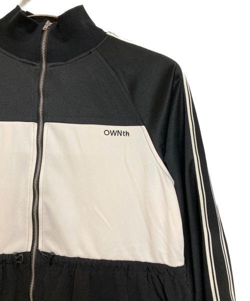 OWNth（オンス）OWNth (オンス) ドロストギャザー切替ワンピース ブラック×ホワイト サイズ:Lの古着・服飾アイテム