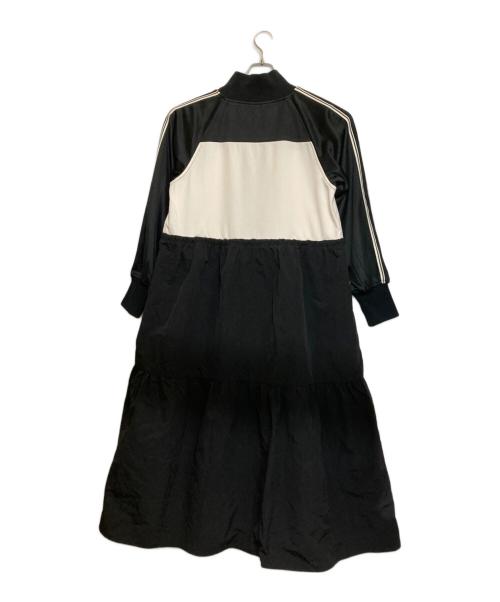 OWNth（オンス）OWNth (オンス) ドロストギャザー切替ワンピース ブラック×ホワイト サイズ:Lの古着・服飾アイテム