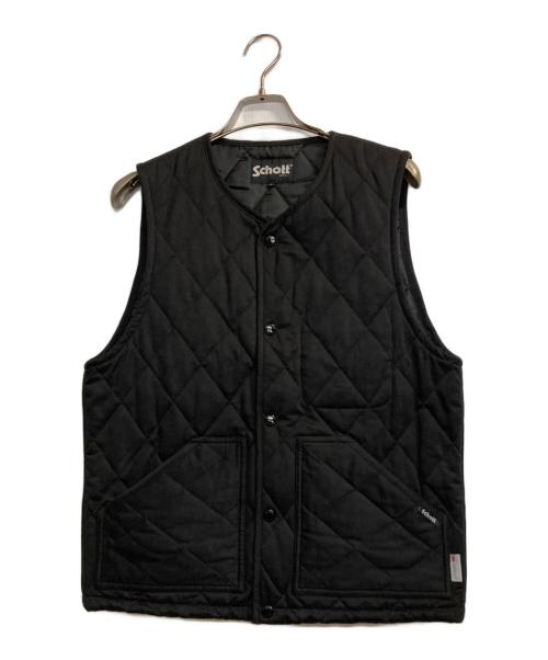 Schott（ショット）Schott (ショット) QUILTING WORK VEST / /キルティング ワークベスト ブラック サイズ:Ｌの古着・服飾アイテム