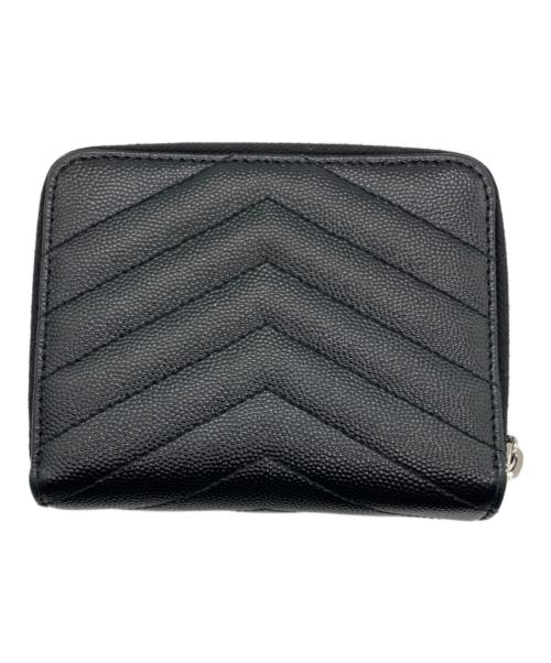 Saint Laurent Paris（サンローランパリ）Saint Laurent Paris (サンローランパリ) カサンドラロゴコンパクトキャビアスキンウォレット ブラックの古着・服飾アイテム