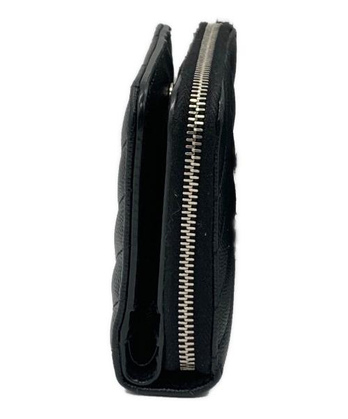 Saint Laurent Paris（サンローランパリ）Saint Laurent Paris (サンローランパリ) カサンドラロゴコンパクトキャビアスキンウォレット ブラックの古着・服飾アイテム