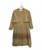 uncraveアンクレイヴ）の古着「ドロストナイロンノーカラーコート」｜ベージュ