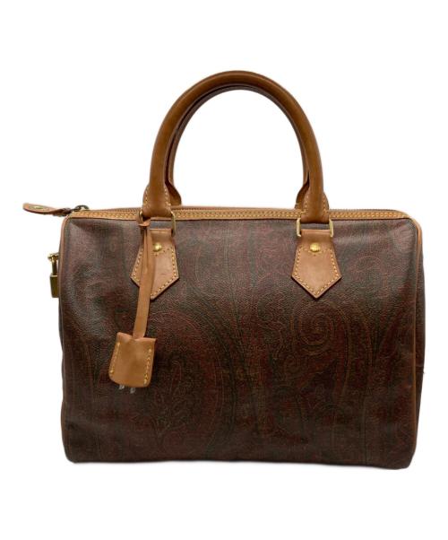 ETRO（エトロ）ETRO (エトロ) ペイズリーミニボストンハンドバッグ レッド×ブラウンの古着・服飾アイテム