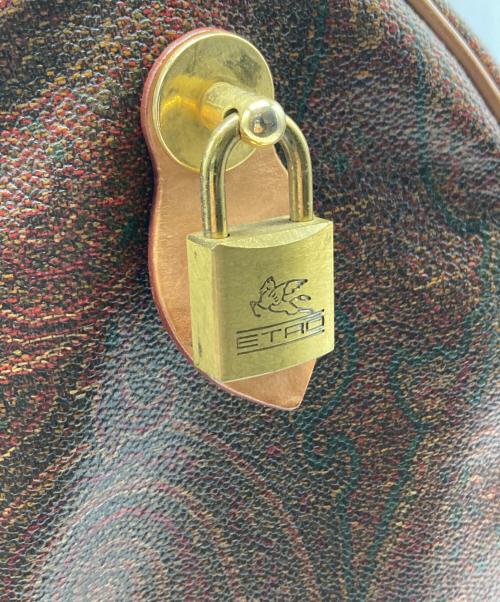 ETRO（エトロ）ETRO (エトロ) ペイズリーミニボストンハンドバッグ レッド×ブラウンの古着・服飾アイテム