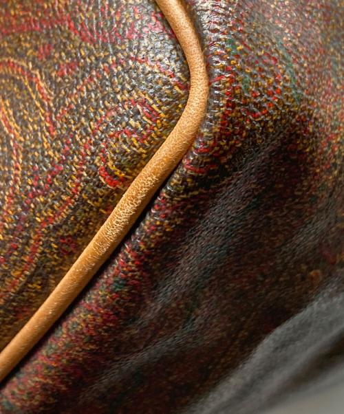 ETRO（エトロ）ETRO (エトロ) ペイズリーミニボストンハンドバッグ レッド×ブラウンの古着・服飾アイテム