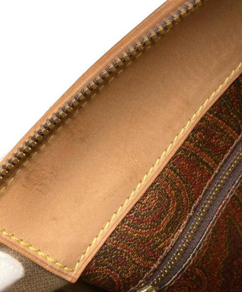 ETRO（エトロ）ETRO (エトロ) ペイズリーミニボストンハンドバッグ レッド×ブラウンの古着・服飾アイテム