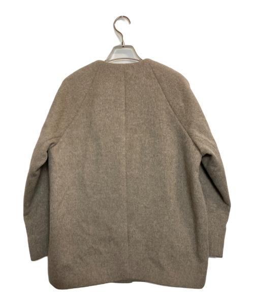 green label relaxing（グリーンレーベルリラクシング）green label relaxing (グリーンレーベルリラクシング) アンゴラビーバーノーカラーミドルコート ベージュ サイズ:38の古着・服飾アイテム