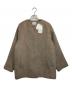 green label relaxing（グリーンレーベルリラクシング）の古着「アンゴラビーバーノーカラーミドルコート」｜ベージュ