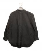 KAGUREカグレ）の古着「コットンリネンビッグシャツ」｜ブラック