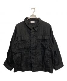 solamonat poche（ソラモナ ポッシェ）の古着「リネンシャツ」｜ブラック