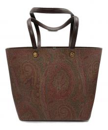 ETRO（エトロ）の古着「ミニポーチ付ペイズリー柄トートバッグ」｜ブラウン