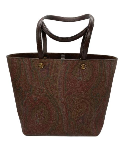 ETRO（エトロ）ETRO (エトロ) ミニポーチ付ペイズリー柄トートバッグ ブラウンの古着・服飾アイテム