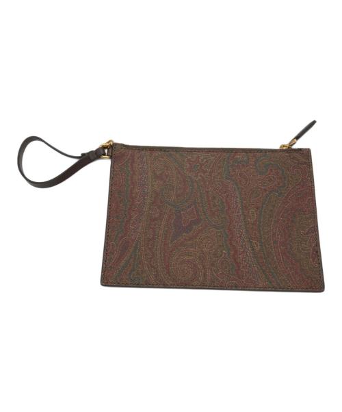 ETRO（エトロ）ETRO (エトロ) ミニポーチ付ペイズリー柄トートバッグ ブラウンの古着・服飾アイテム