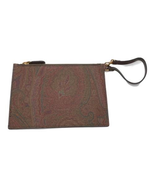 ETRO（エトロ）ETRO (エトロ) ミニポーチ付ペイズリー柄トートバッグ ブラウンの古着・服飾アイテム