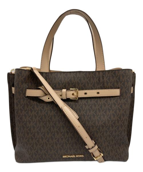 MICHAEL KORS（マイケル・コース）MICHAEL KORS (マイケル・コース) モノグラム2WAYバッグ ブラウンの古着・服飾アイテム