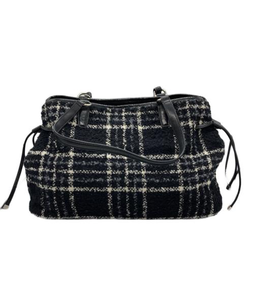 COACH（コーチ）COACH (コーチ) チェックボアトートバッグ ブラック×ホワイトの古着・服飾アイテム
