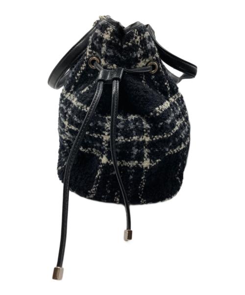 COACH（コーチ）COACH (コーチ) チェックボアトートバッグ ブラック×ホワイトの古着・服飾アイテム