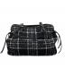 COACH (コーチ) チェックボアトートバッグ ブラック×ホワイト：5000円