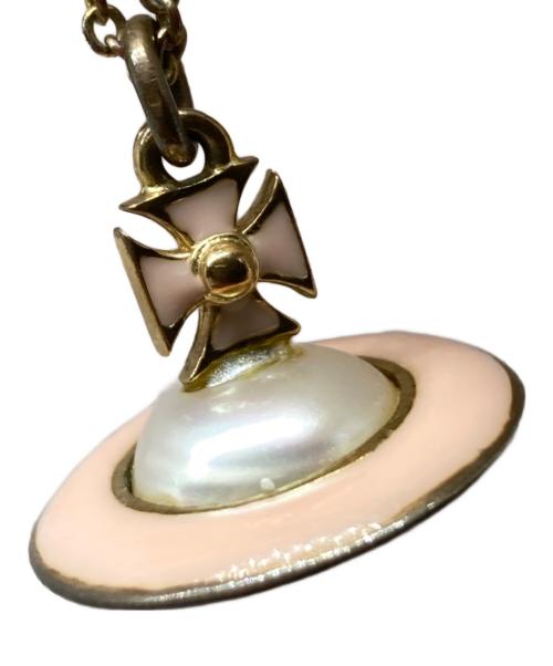 Vivienne Westwood（ヴィヴィアンウエストウッド）Vivienne Westwood (ヴィヴィアンウエストウッド) オーブモチーフネックレス ピンクの古着・服飾アイテム