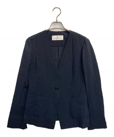 美品-MORABITO BLANC ネイビージャンパー　40 中古・古着通販】MORABITO (モラビト) ノーカラージャケット ネイビー