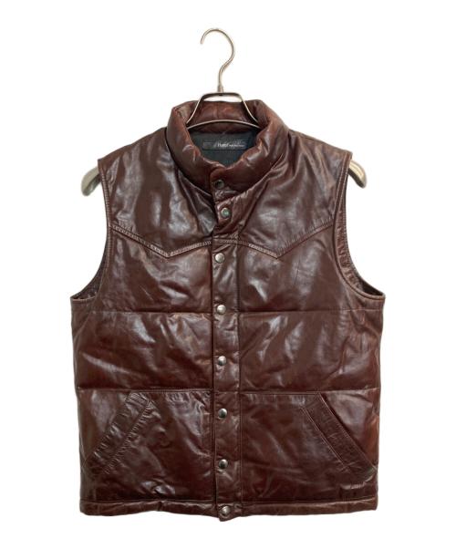 Haruf（ハルフ）Haruf (ハルフ) レザーダウンベスト ブラウン サイズ:Ⅼの古着・服飾アイテム