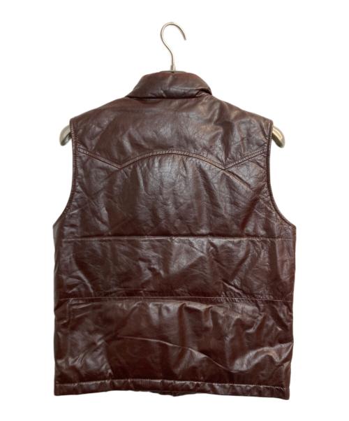 Haruf（ハルフ）Haruf (ハルフ) レザーダウンベスト ブラウン サイズ:Ⅼの古着・服飾アイテム