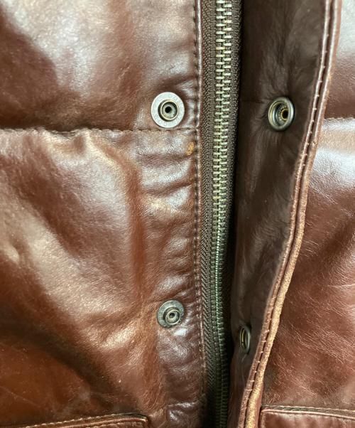 Haruf（ハルフ）Haruf (ハルフ) レザーダウンベスト ブラウン サイズ:Ⅼの古着・服飾アイテム