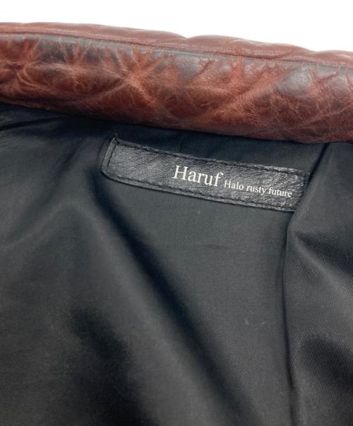 Haruf（ハルフ）Haruf (ハルフ) レザーダウンベスト ブラウン サイズ:Ⅼの古着・服飾アイテム