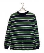 LACOSTEラコステ）の古着「ボーダーカットソー」｜グリーン×ネイビー
