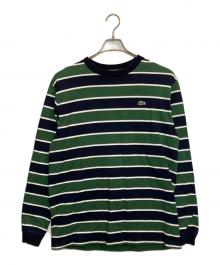 LACOSTE（ラコステ）の古着「ボーダーカットソー」｜グリーン×ネイビー