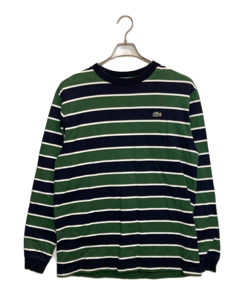 LACOSTE（ラコステ）LACOSTE (ラコステ) ボーダーカットソー グリーン×ネイビー サイズ:Lの古着・服飾アイテム